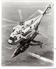 Sikorsky CH-53E Aircraft.Helicopter.U.S Navy.Helicopter.AV-8 Harrier.Photo 1973 picture