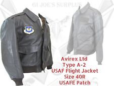 Avirex DSCP Type A-2 USAF Leather Flight Pilot Jacket Air Forces Europe Patch 40 picture