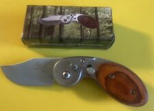 2”BLADE DOOM BLADE Wood  Tactical Spring Assist Open Blade Folding Pocket Knife picture
